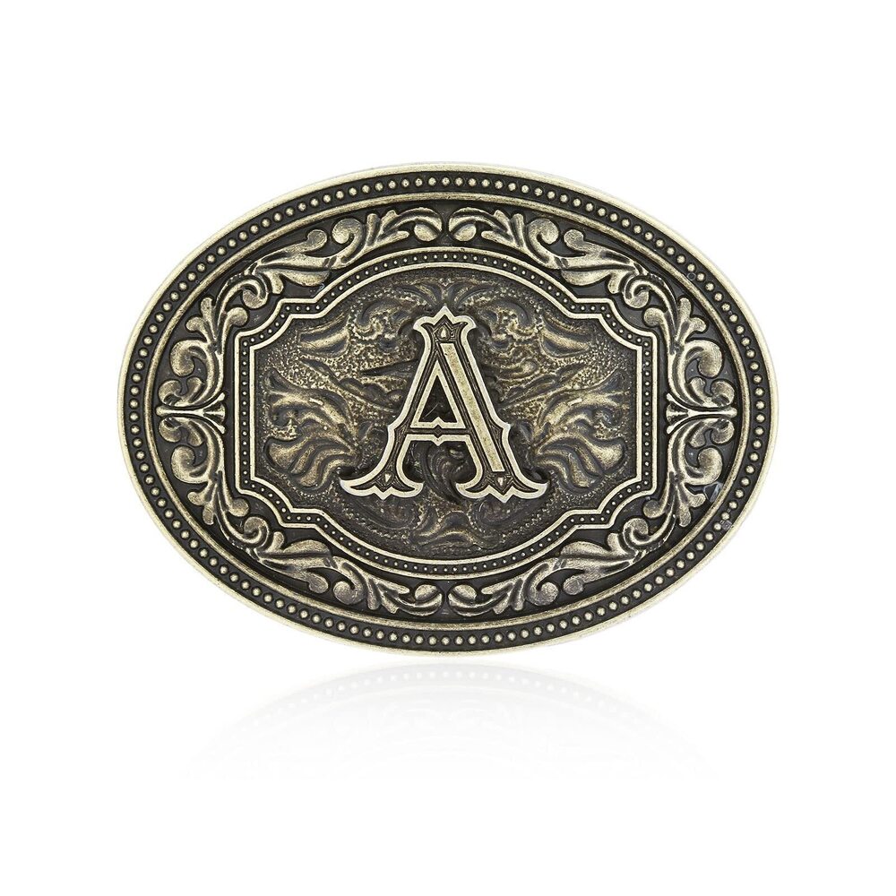 5782 Western Belt Buckle Initial Letters ABCDEFG to Z Cowboy Rodeo Large
